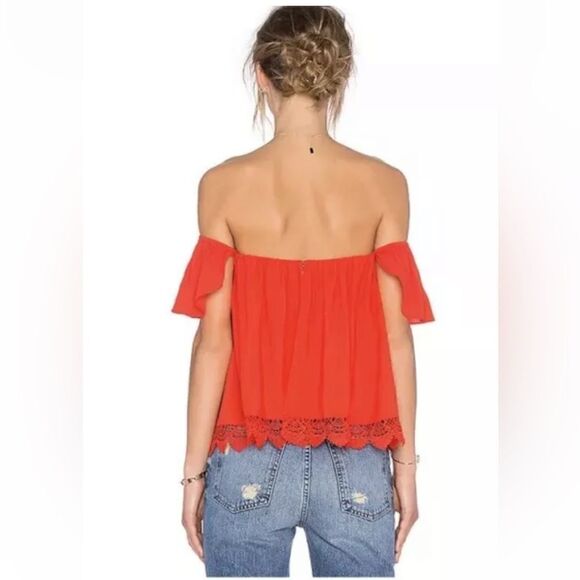Lovers + Friends Life's A Beach Red Coral Crop Top Size L - Picture 4 of 8